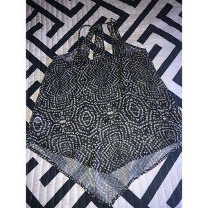 Maurices Gray Geometric Strappy Sheer Tank Top Blouse